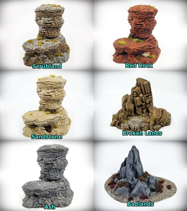 Dynamic Hills Lookout Wargame Terrain Miniature Wargaming, tabletop RPG D&D AOS rock formation scatter terrain, scenery image 6