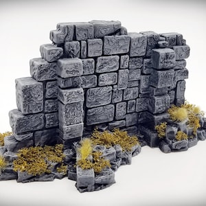 Ancient Ruins - &quot;Basic Wall B&quot;– Wargame Terrain-Miniature Wargaming-tabletop RPG D&D AOS scatter terrain, scenery
