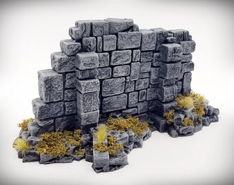 Basic Wall B STL File - Ancient Ruins - Wargame Terrain Miniature Wargaming tabletop RPG D&D AOS scatter terrain scenery 3D printing