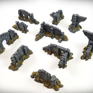 Ancient Ruins - "Starter Set- 10 pieces" – Wargame Terrain-Miniature Wargaming - tabletop RPG D&D AOS scatter terrain, scenery