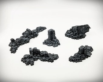 Rubble Pile Bundle STL File - Ancient Ruins - Wargame Terrain Miniature Wargaming tabletop RPG D&D AOS scatter terrain scenery 3D printing