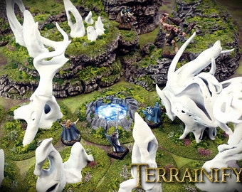 Encounter Bundles- "Encounter at the Mystic Pool" (12 pieces) - Dungeons and Dragons DnD D&D Miniature RPG 3D rock formation scatter terrain