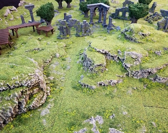 Rugged Hills Design Master Tiles - Deluxe Set – Wargame Terrain - Miniature Wargaming - tabletop RPG D&D AOS scatter terrain, scenery