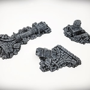 Ancient Ruins - Ruined Columns - &quot;Rubble Piles Bundle&quot; - 3 pieces– Wargame Terrain - tabletop RPG D&D AOS scatter terrain, scenery