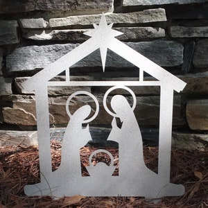 Christmas Nativity Yard Art including Baby Jesus, Mary & Joseph