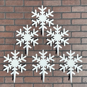 Christmas Snowflake Yard Art and Wall Hanger Mini Yard Set-6pcs