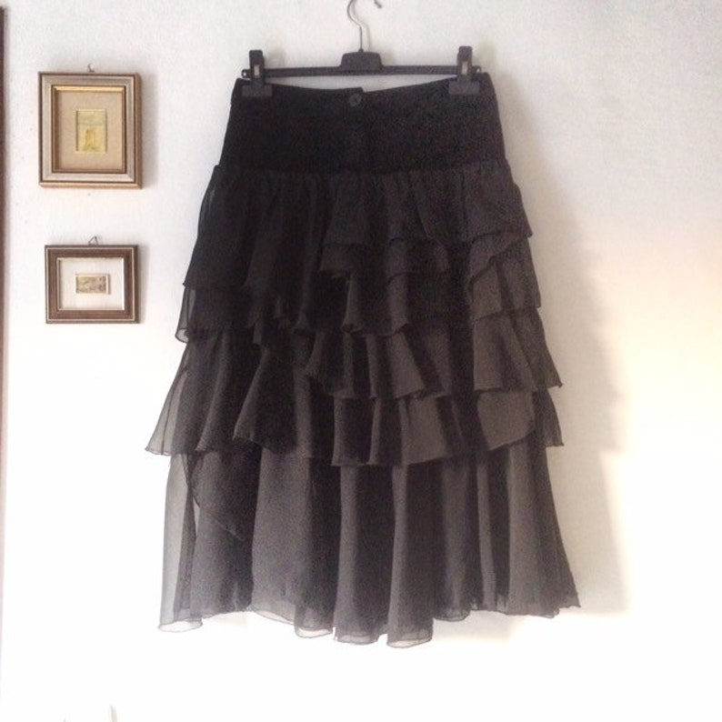 Black skirt with ruffles