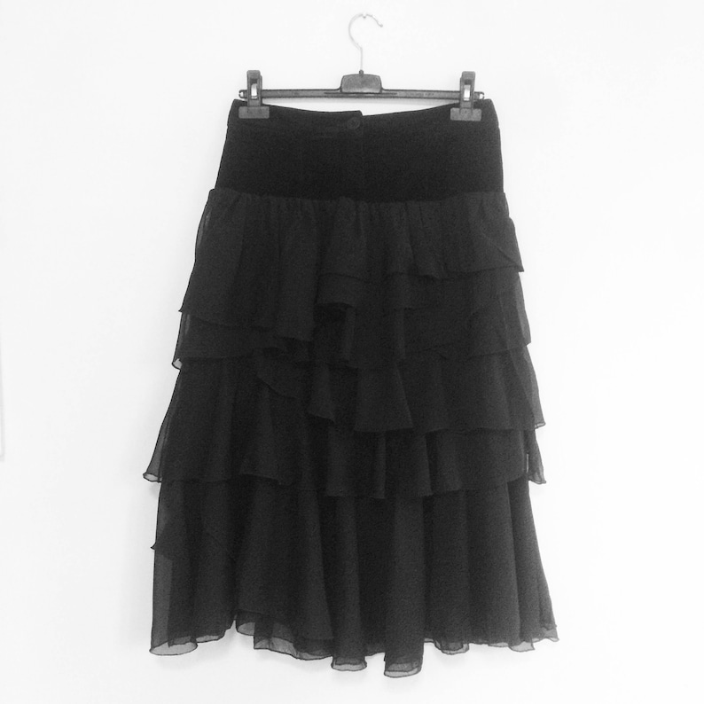 Black skirt with ruffles