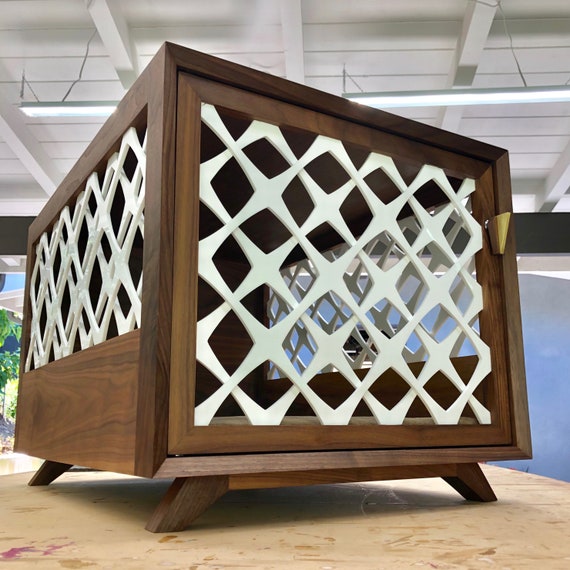 mid century modern dog crate