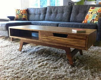 Retro Mid-Century Modern Style Bamboo Coffee Table