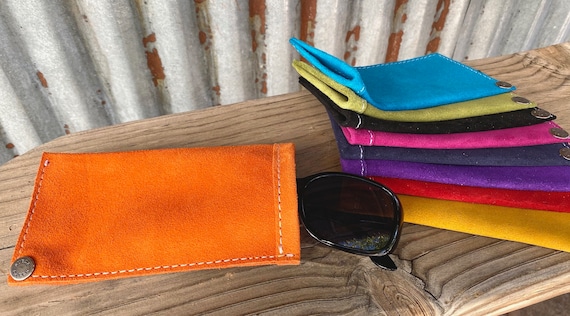 Eye glass case, leather glass case, suede glass case