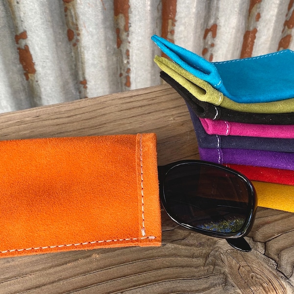 Eye glass case, leather glass case, suede glass case