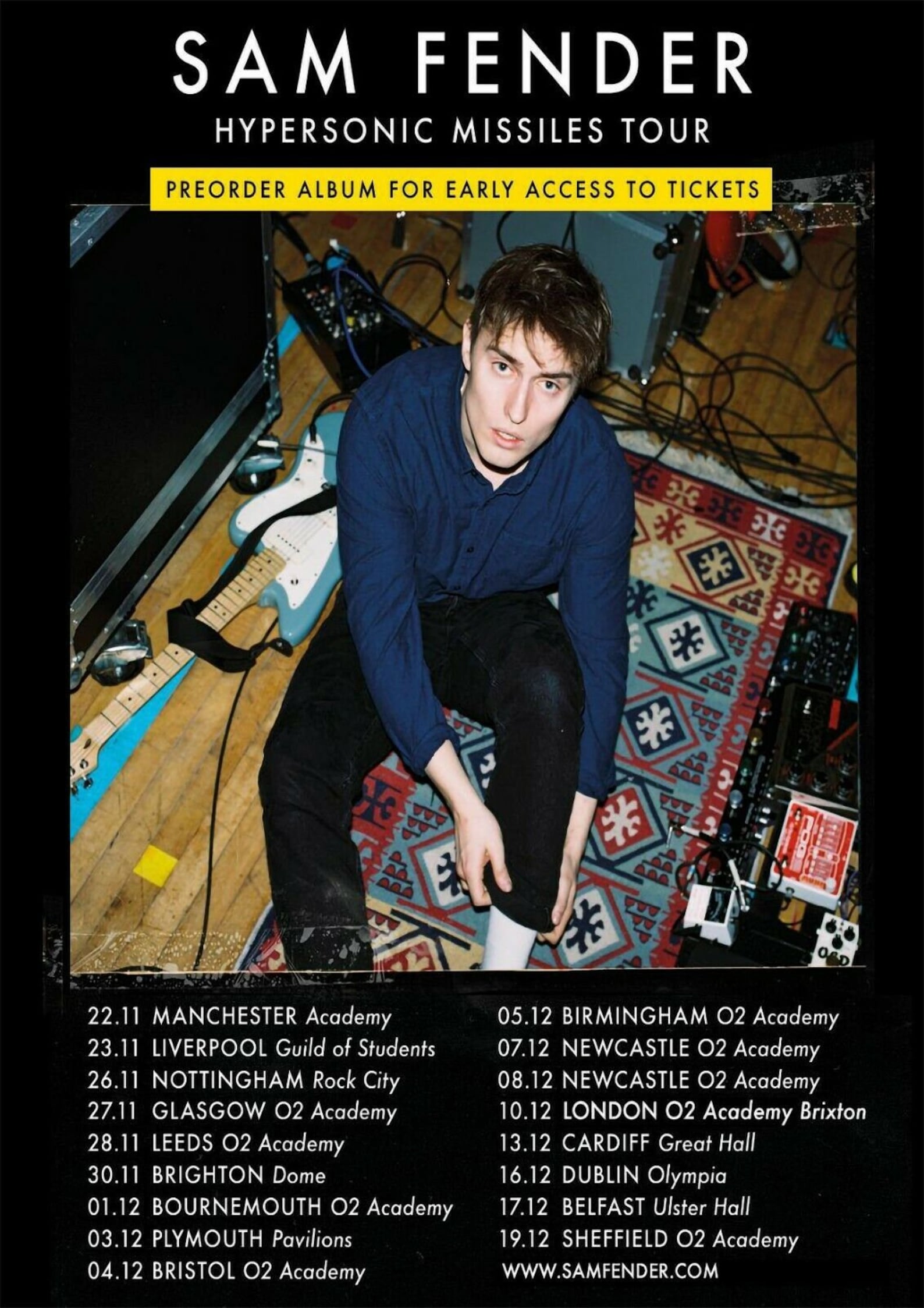 Sam Fender 2019 UK Tour Poster A5 A4 A3 A2 A1 Etsy