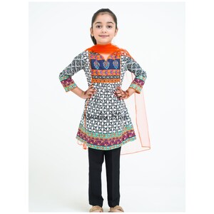 Pakistani Girls 3pc Summer Cotton Lawn Shalwar Kameez Kurta Pajama
