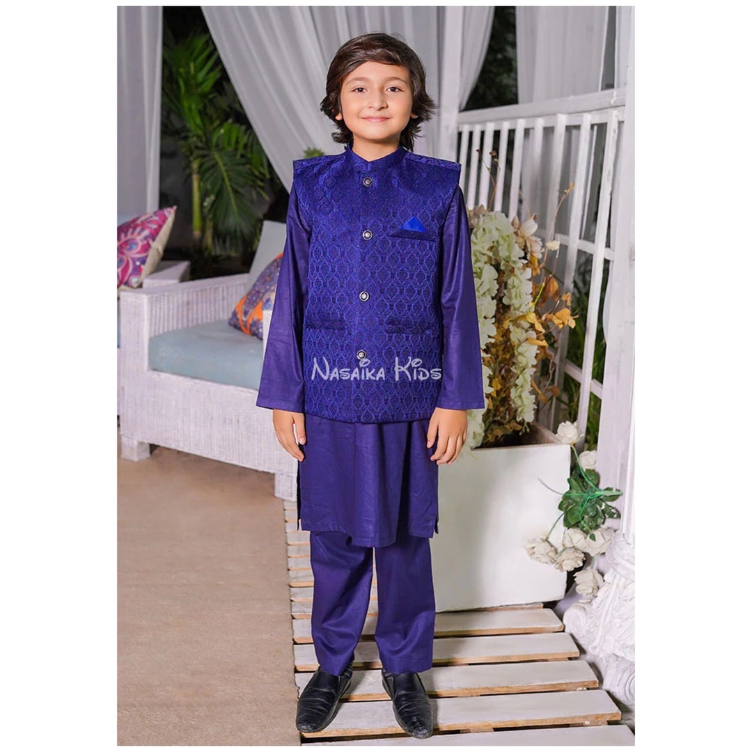 Pakistani Boys 3pc Kurta Pajama Vest Etsy