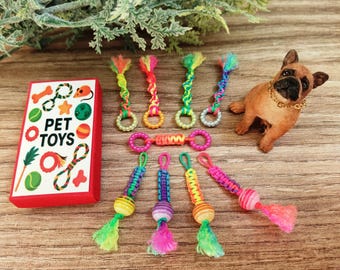 Miniature Dollhouse  Toy for Dog ,  Pet Rope toys, 1:12 Scale.