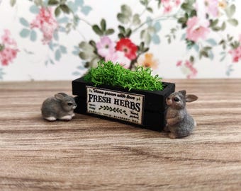 Miniature wooden box for dollhouse 1:12 Scale. Dollhouse decorations.
