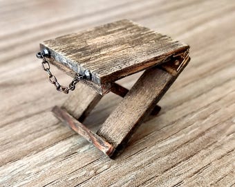 Miniature Folding Wooden Chair for Doll House 1:12 Scale, Dollhouse decorations