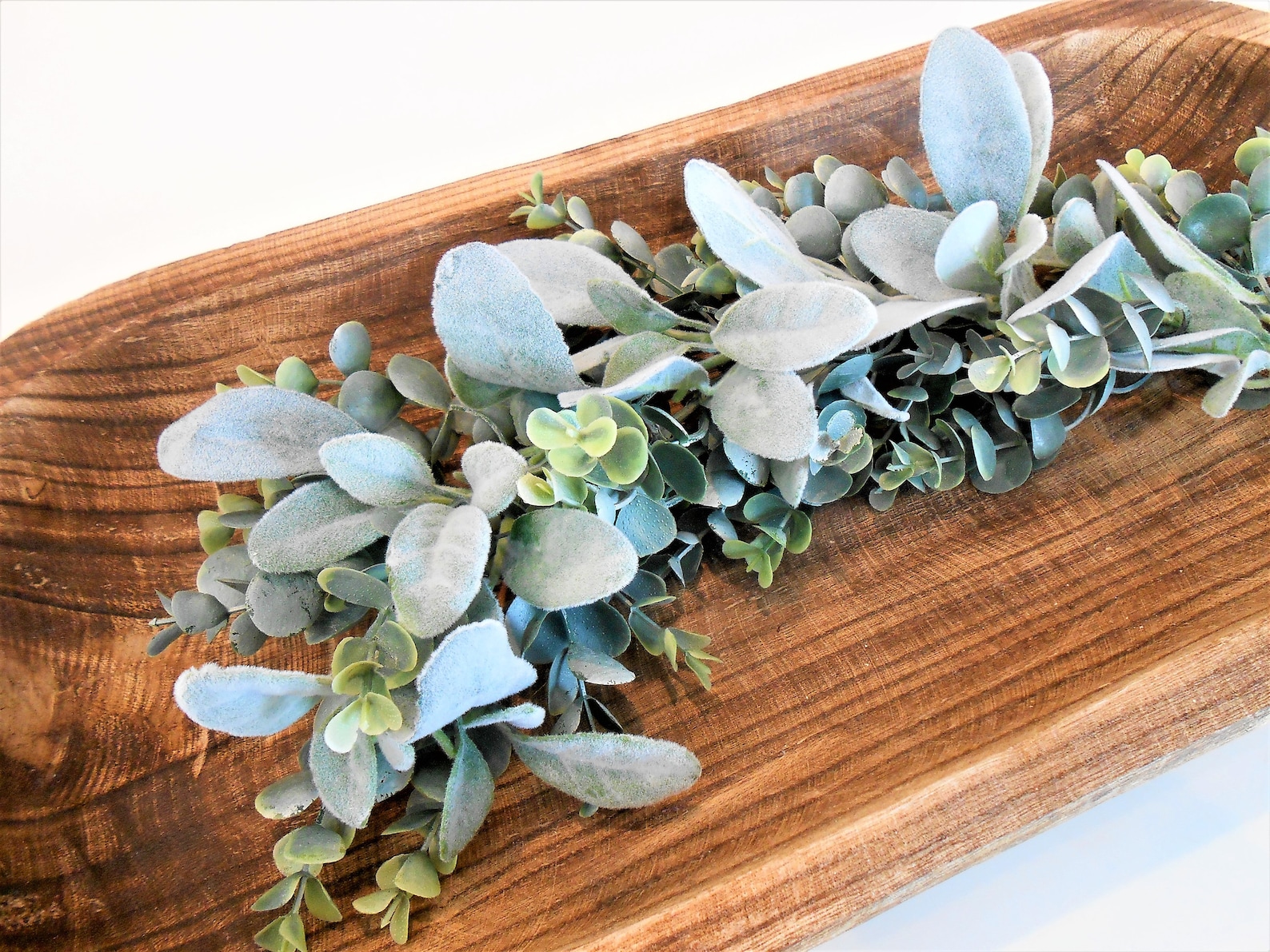 Farmhouse Greenery Dough Bowl Filler / Eucalyptus and Lambs Etsy Sweden