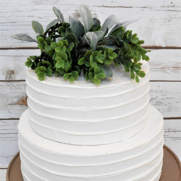 Greenery Cake Topper / Boxwood And Lambs Ear Wedding Cake Topper / Birthday Cake Topper / Rustic Cake Topper / Woodland Cake Topper