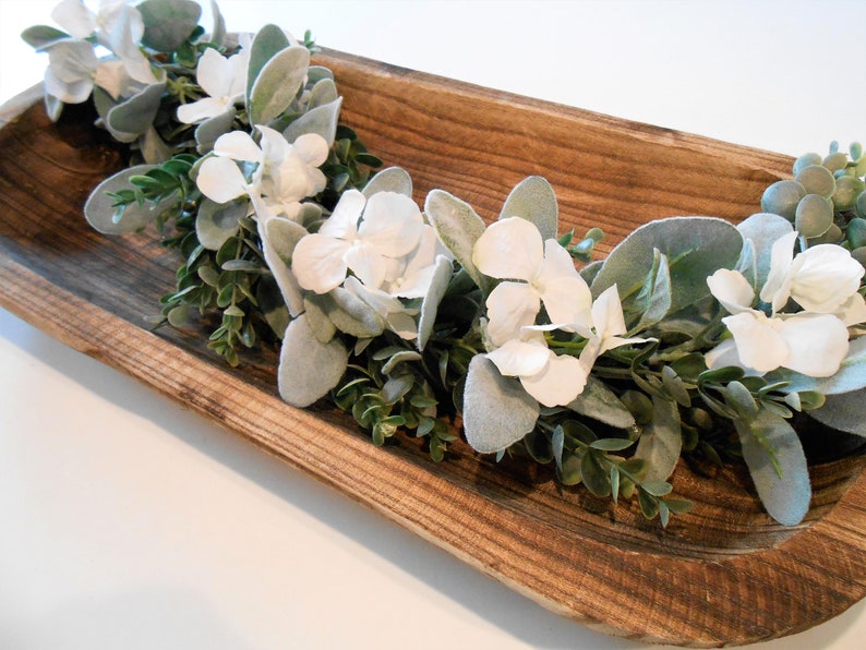Farmhouse Greenery Dough Bowl Filler / Eucalyptus And Lambs Etsy