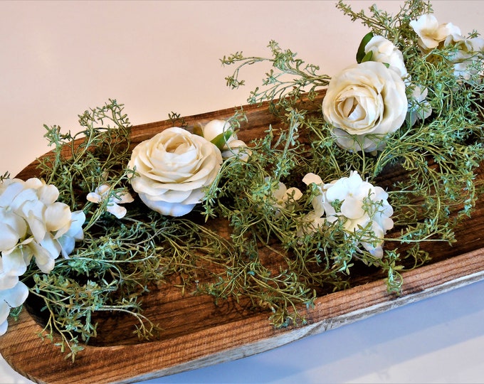 Farmhouse Greenery Dough Bowl Filler / Hydrangea Garland Dough Bowl