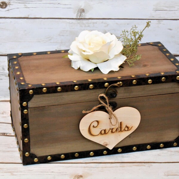 Wedding Card Box / Wedding Cardholder / Wedding Card Trunk / Rustic Wedding Card Box / Birthday Card Box / Bridal Shower Card Box