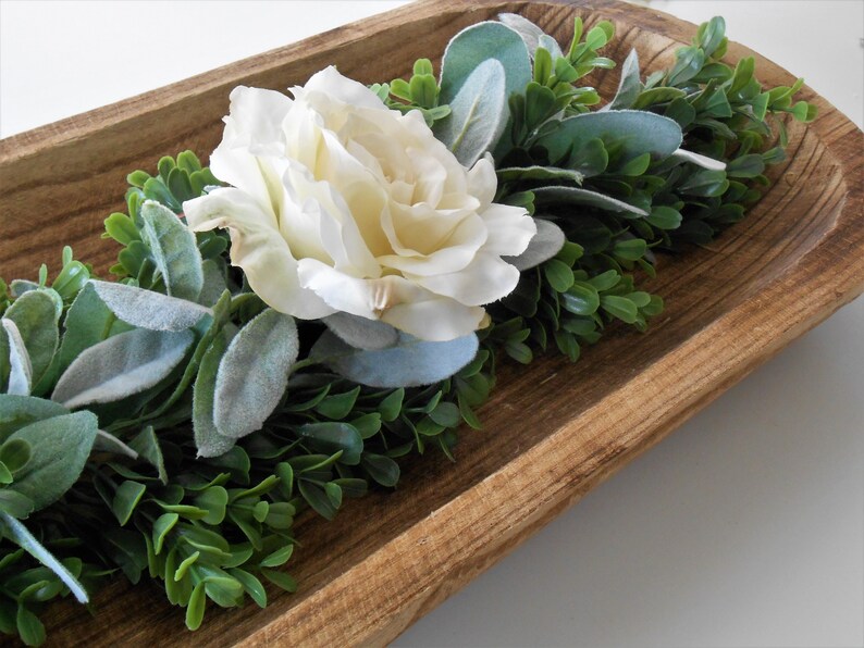 Dough Bowl Greenery Garland / Farmhouse Rose Greenery Garland Etsy
