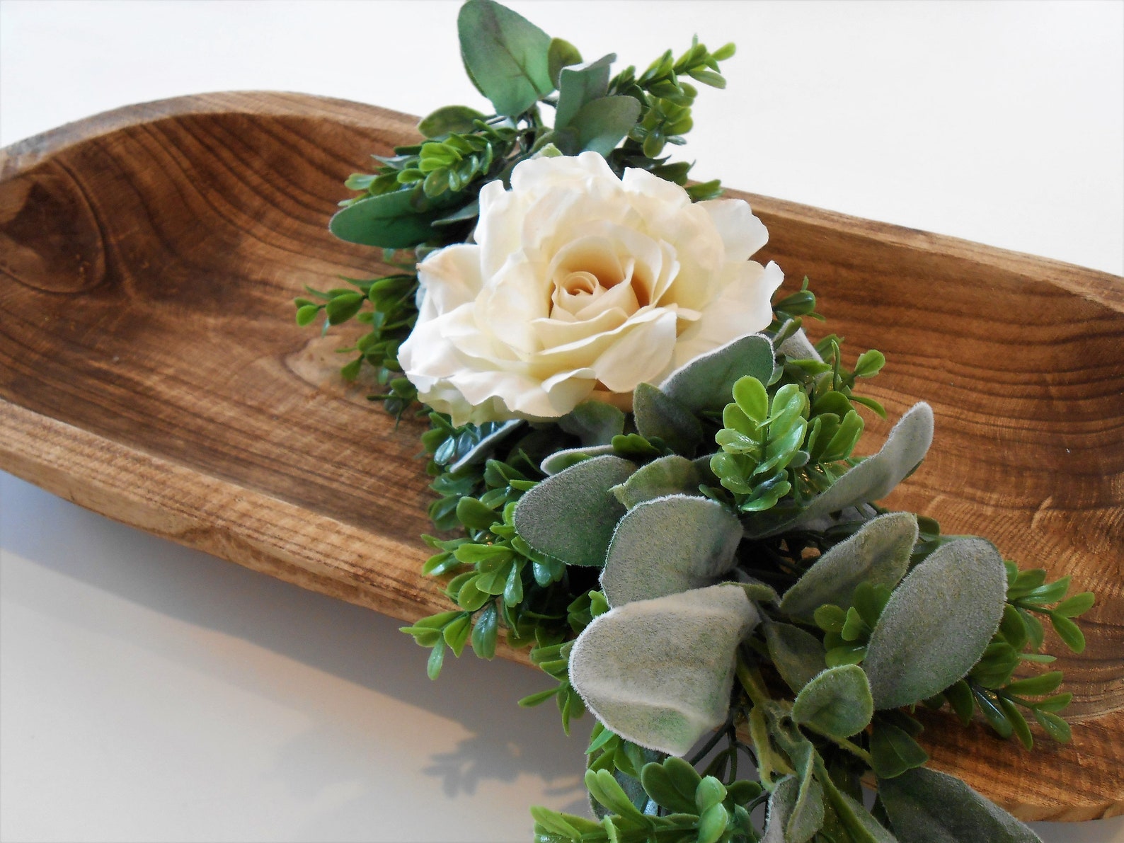 Dough Bowl Greenery Garland / Farmhouse Rose Greenery Garland Etsy