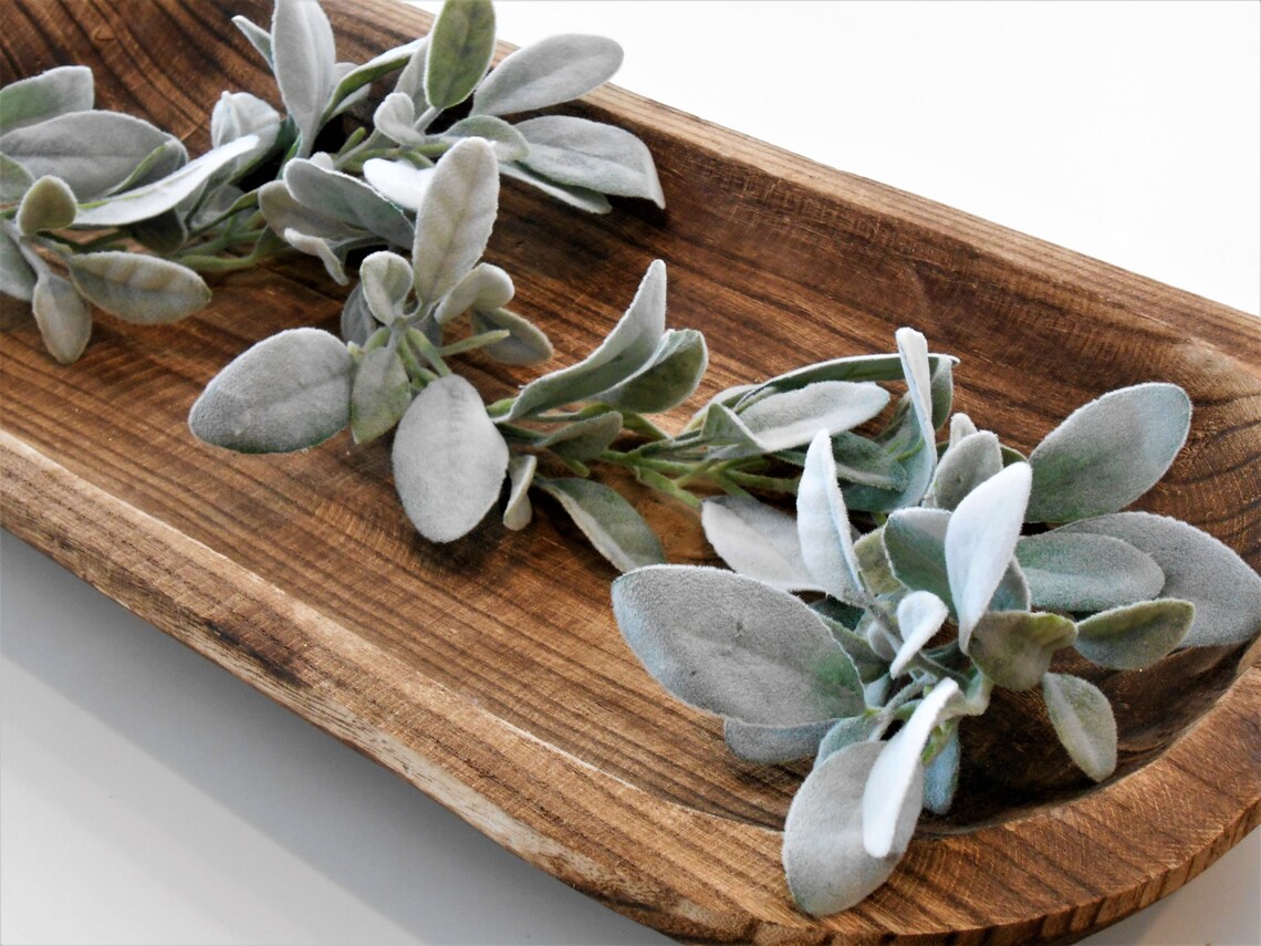 Lambs Ear Dough Bowl Greenery Filler / Dough Bowl Garland / Etsy