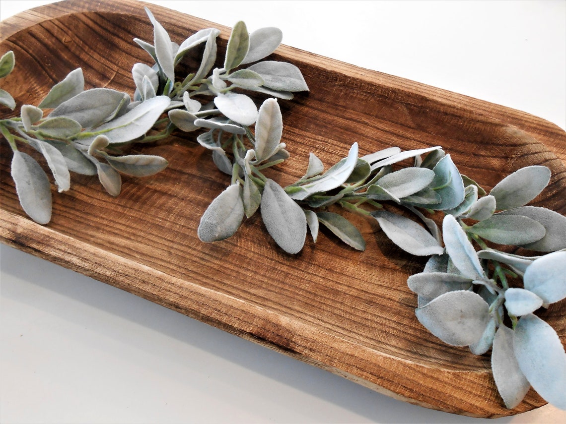 Lambs Ear Dough Bowl Greenery Filler / Dough Bowl Garland / Etsy