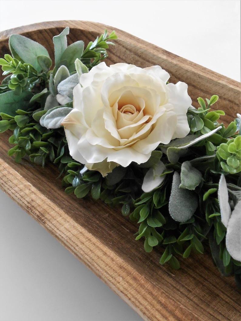 Dough Bowl Greenery Garland / Farmhouse Rose Greenery Garland Etsy