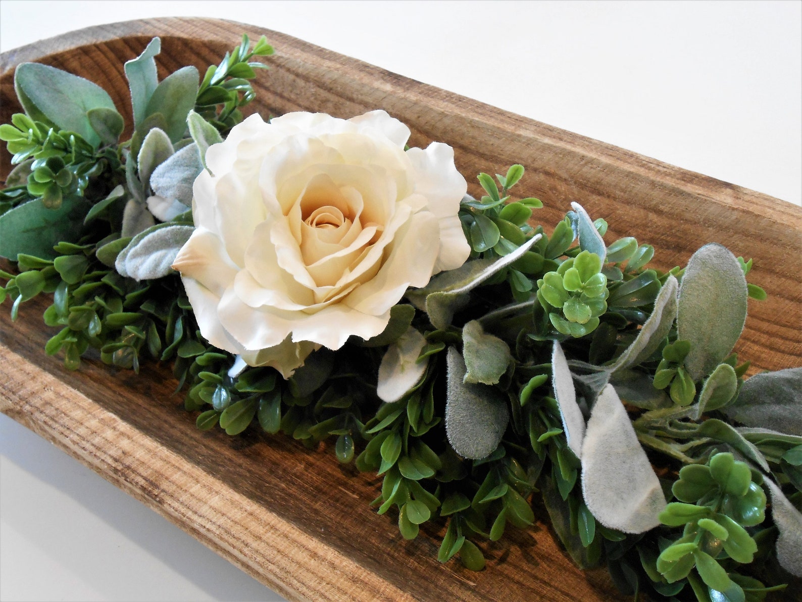 Dough Bowl Greenery Garland / Farmhouse Rose Greenery Garland Etsy