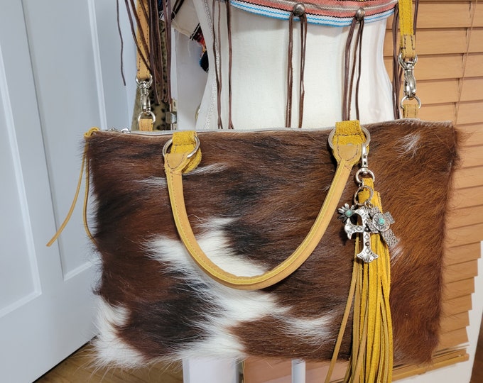 Cowhide Purse, Shoulder Bag, Tricolor Cowhide bag