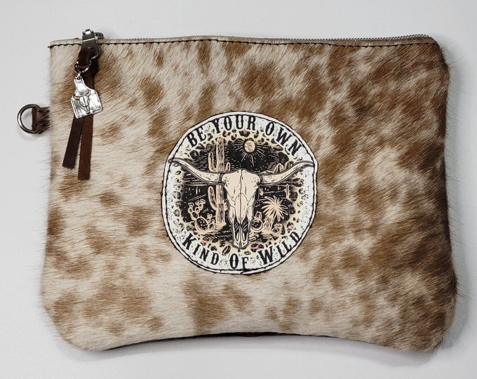 Cowhide Makeup Bag, Purse Organizer