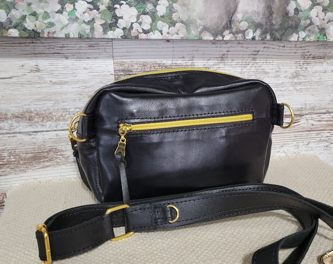 Bum Bag, Italian Black Leather, Leather Fanny Bag