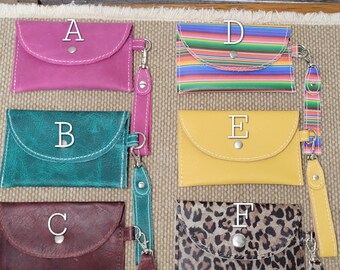 Western Keychain, Leather Keychain Cardholder, Money Purse Keychain