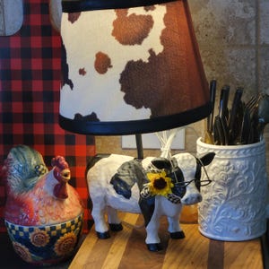 Cow Lamp, Jersey Cow Accent Lamp, Western Home Decor