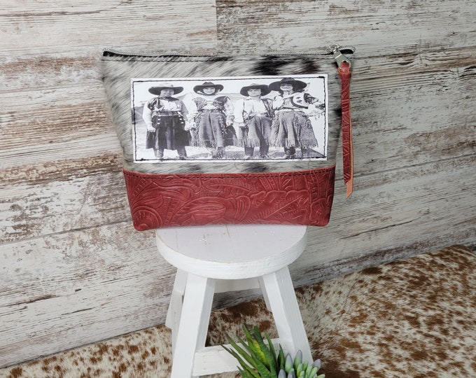 Cowhide Makeup Bag