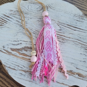 Bible Tassel, Bookmark, Pink Ribbon, Bible Bookmark, Affirmation word HOPE
