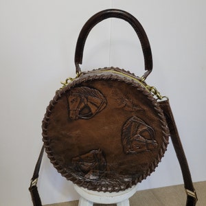 Canteen Purse, Round Handbag, Canteen Style Purse, Western Style Purse