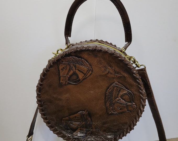 Canteen Purse, Round Handbag, Canteen Style Purse, Western Style Purse