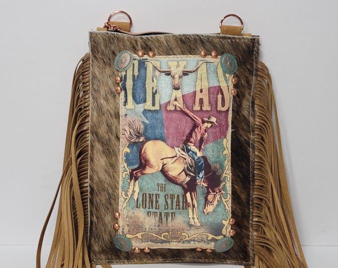 Crossbody Purse, Rodeo Purse Collection, Cowhide and Leather