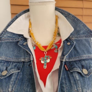 Bandana Necklace, Western Charm Necklace, Boho Chic