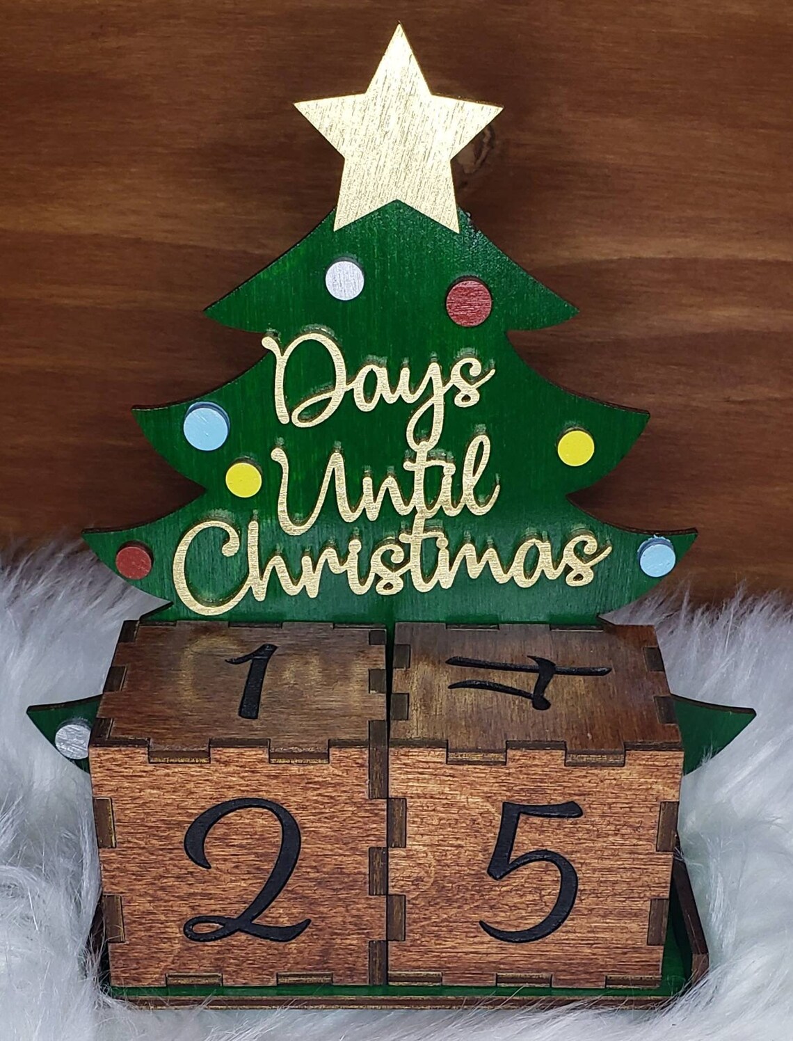 Tree Countdown Poster Christmas Tree Countdown Calendar, Engraved Wooden Blocks - Etsy