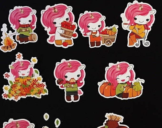 Unicorn Fall Die Cuts, Planner Stickers
