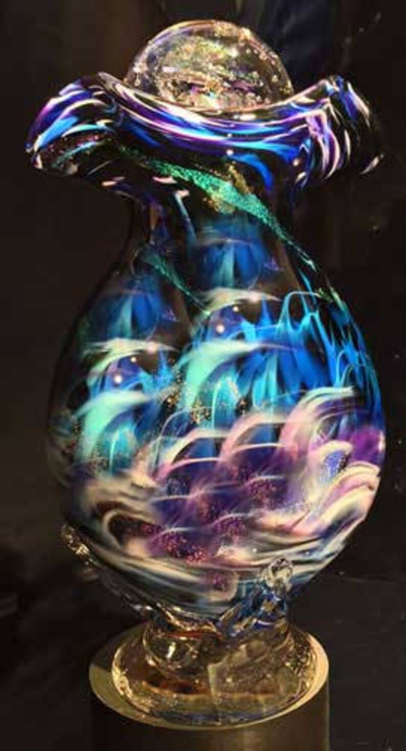 Glass Urn Blown Glass Urn Glass Cremation Urn Glass urns Etsy