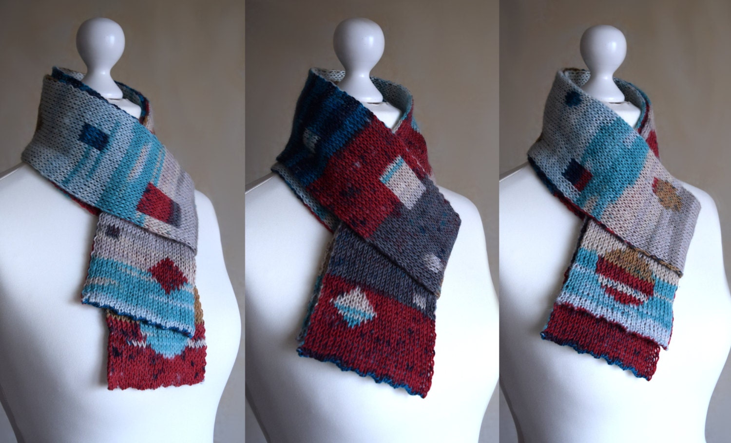 Double knit scarf womens double sided scarf wool scarf with Etsy