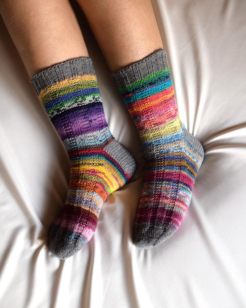 Scrappy wool socks knit socks for women in fun colors winter Etsy