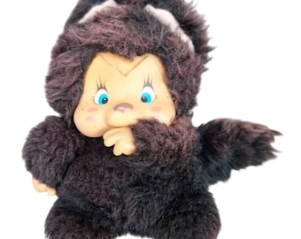 Vintage 1970s Nyamy Felina Brown Kitten Cat ,washino Monchichi